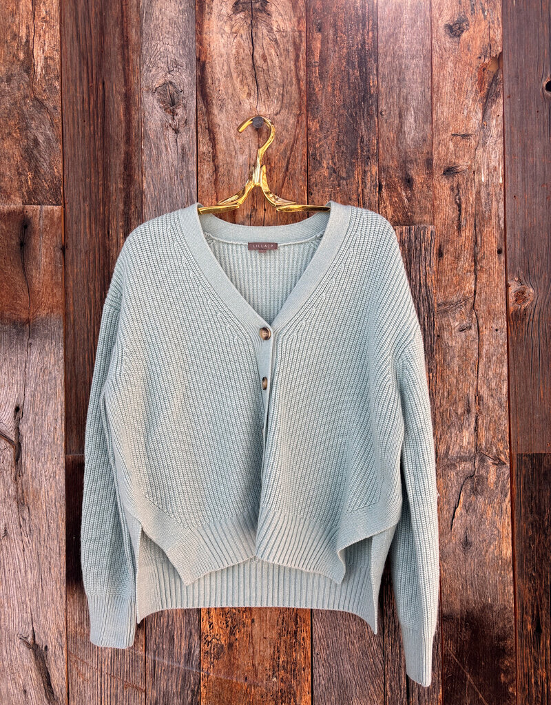 Lilla P Lilla P Relaxed Side Vent Cardigan Frost