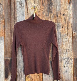 Lilla P Lilla P Slim Rib Turtleneck Java