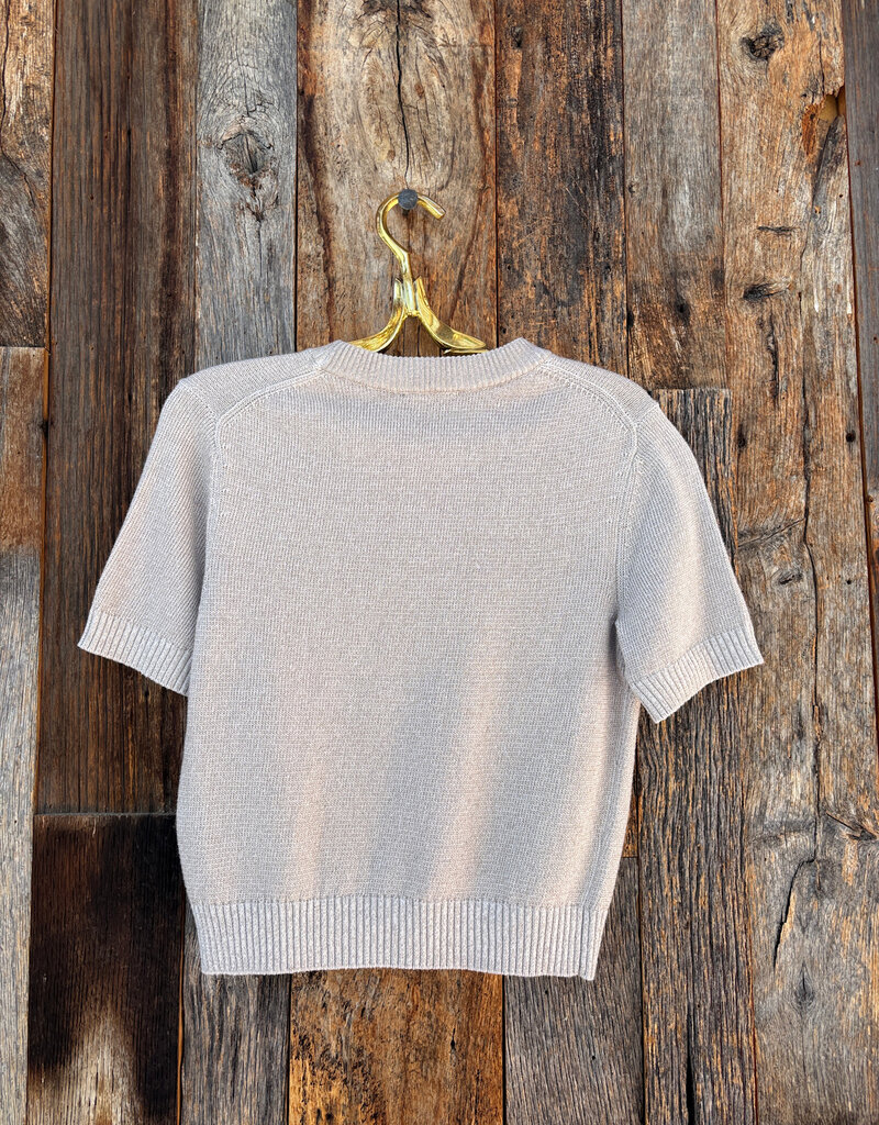 Lilla P Lilla P Short Sleeve Sparkle Sweater Mist Sparkle