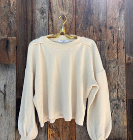 Project Social T Project Social T Time After Time Sherpa Mock Neck Sweatshirt Cream