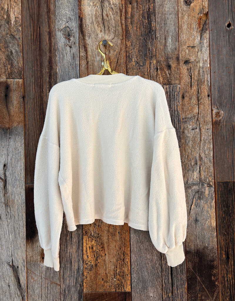 Project Social T Project Social T Time After Time Sherpa Mock Neck Sweatshirt Cream