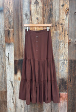 Saltwater Luxe Saltwater Luxe Jaycee Midi Skirt Chocolate