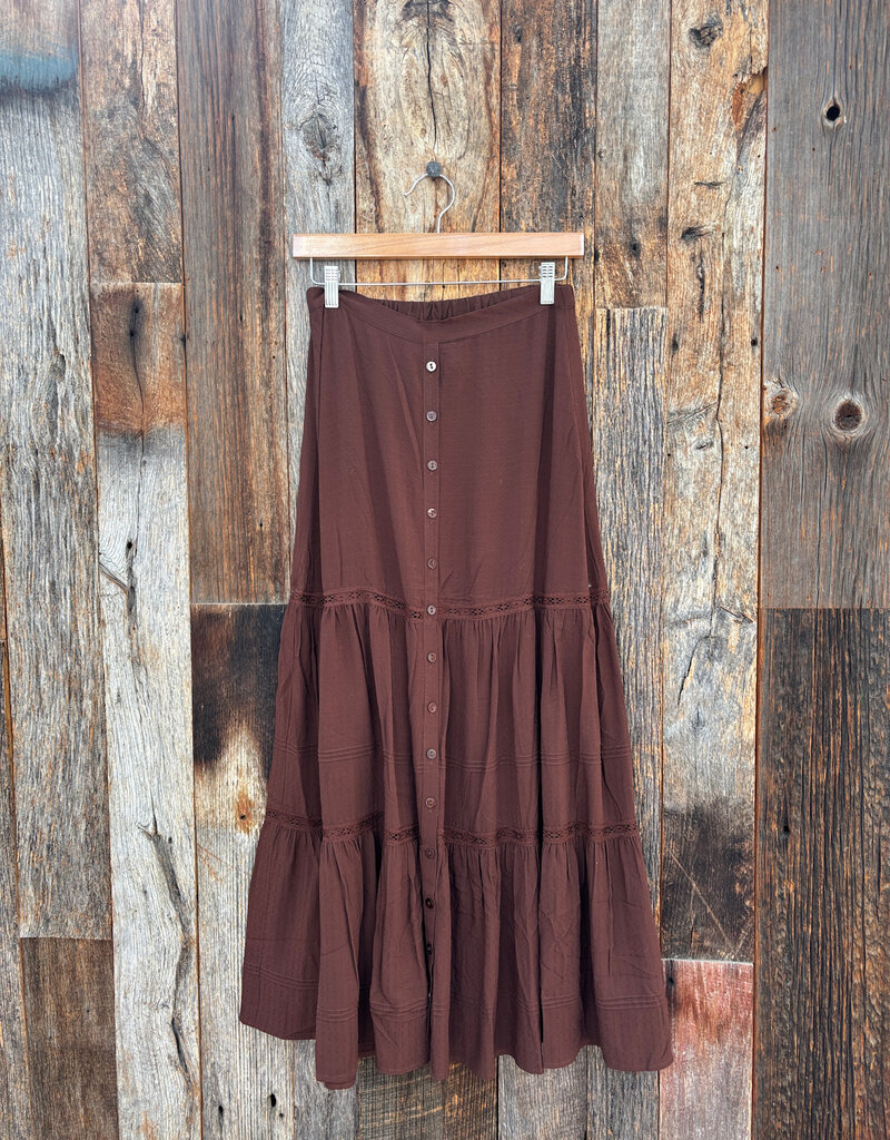 Saltwater Luxe Saltwater Luxe Jaycee Midi Skirt Chocolate