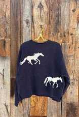 Margaret O'Leary Margaret O'Leary Horse Sweater Navy/Ivory