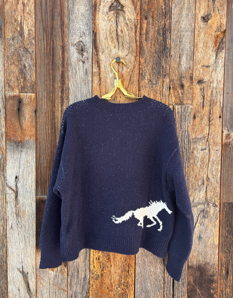 Margaret O'Leary Margaret O'Leary Horse Sweater Navy/Ivory