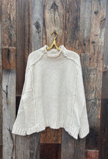Milio Milano Milio Milano Mock Neck L/S Sweater w/ Front Stitch Detail Oatmeal