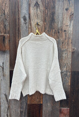 Milio Milano Milio Milano Mock Neck L/S Sweater w/ Front Stitch Detail Oatmeal