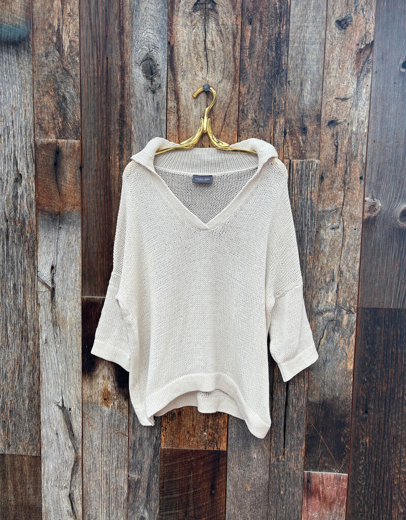 Wooden Ships Wooden Ships Emory 3/4 Sleeve Sweater Almond Butter