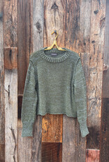 Wooden Ships Wooden Ships Harper Cropped Heathered Cotton Duffet Green