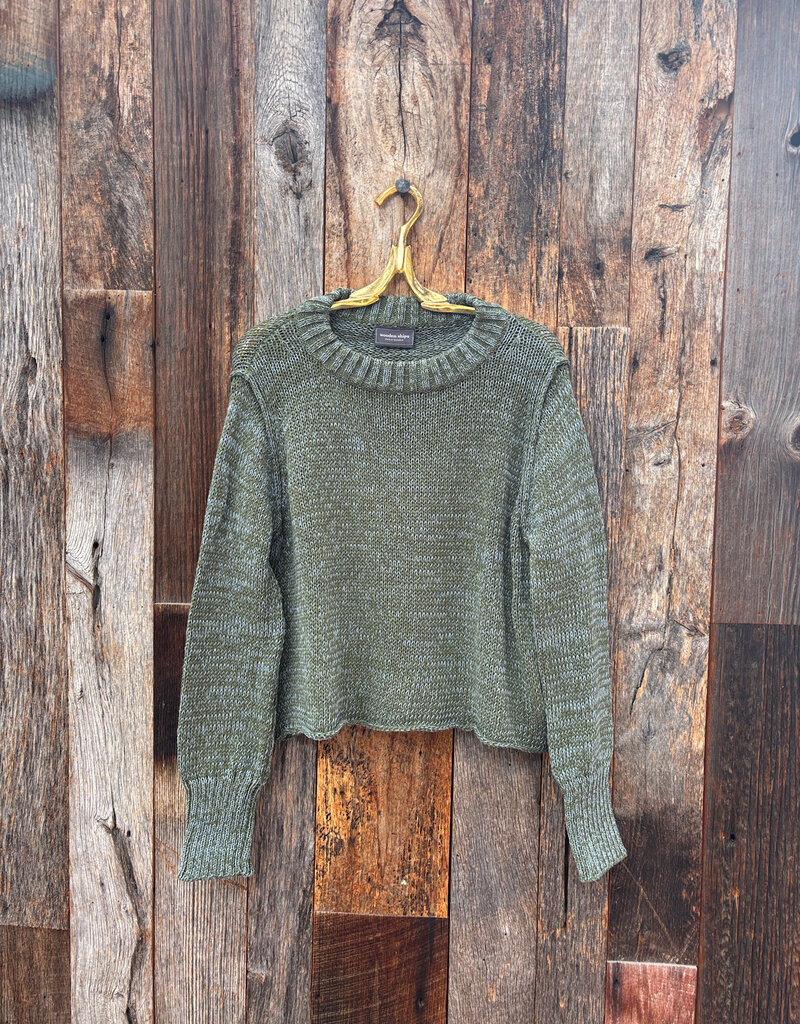 Wooden Ships Wooden Ships Harper Cropped Heathered Cotton Duffet Green