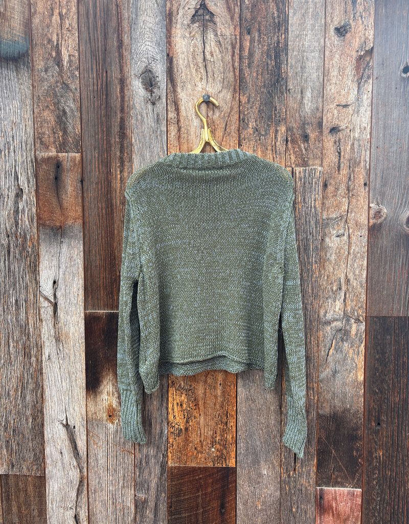 Wooden Ships Wooden Ships Harper Cropped Heathered Cotton Duffet Green