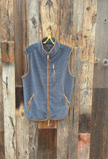 True Grit True Grit Herringbone Fleece Zip Vest Blue