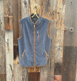 True Grit True Grit Herringbone Fleece Zip Vest Blue