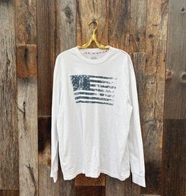 True Grit True Grit American Flag L/S Tee White