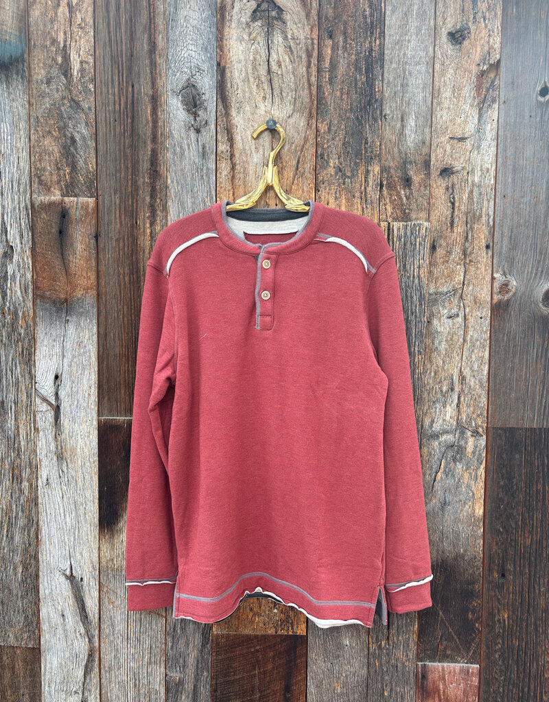 True Grit True Grit Lux Cloud Double-Sided L/S Henley Red