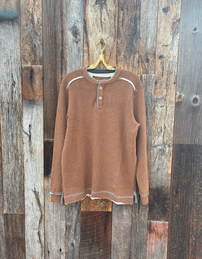 True Grit True Grit Lux Cloud Double-Sided L/S Henley Dark Rye