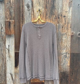 True Grit True Grit Waffle Thermal Henley Vintage Grey