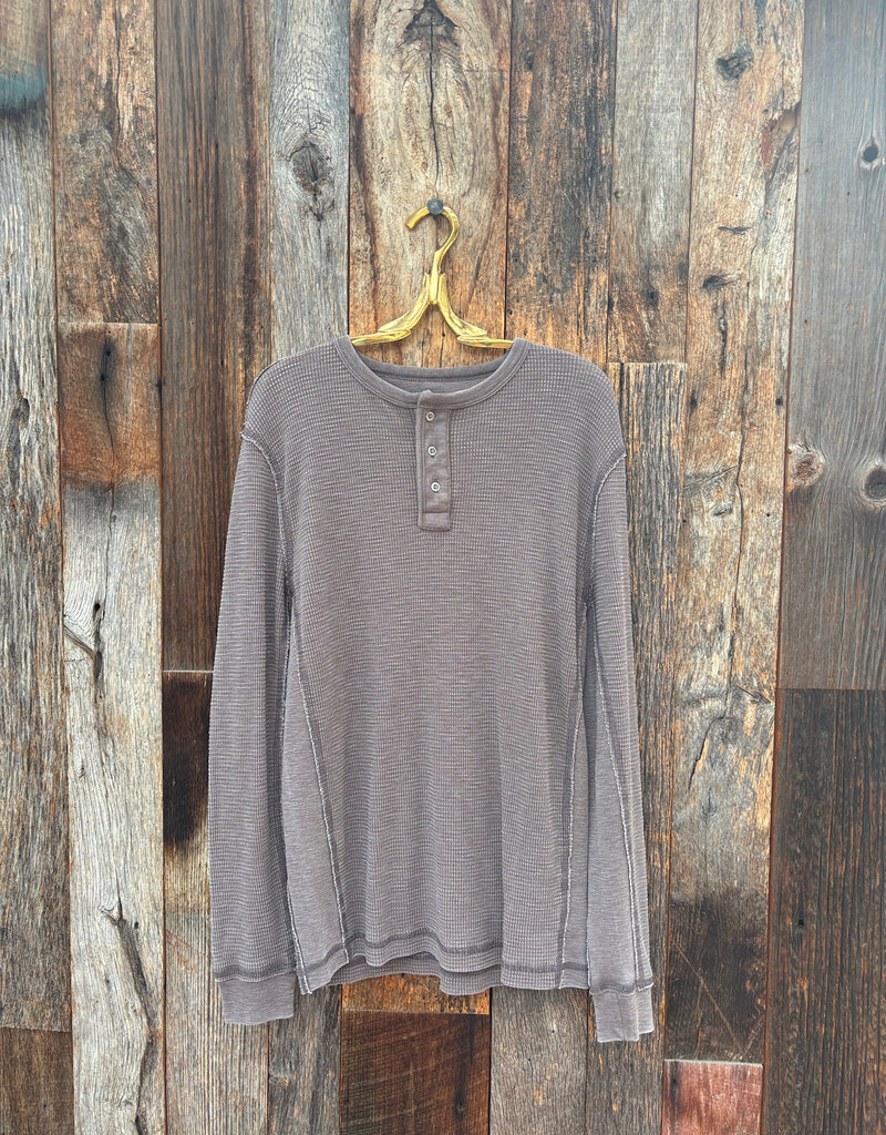 True Grit True Grit Waffle Thermal Henley Vintage Grey