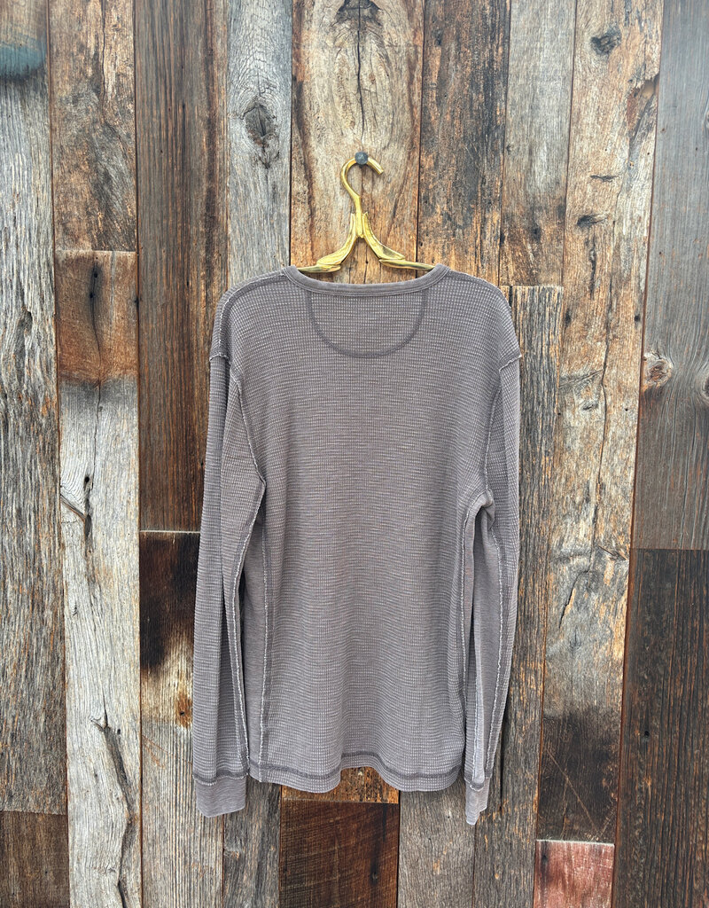 True Grit True Grit Waffle Thermal Henley Vintage Grey