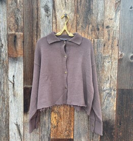 Wooden Ships Wooden Ships Avery Knit Jacket Cotton Dark Dusk