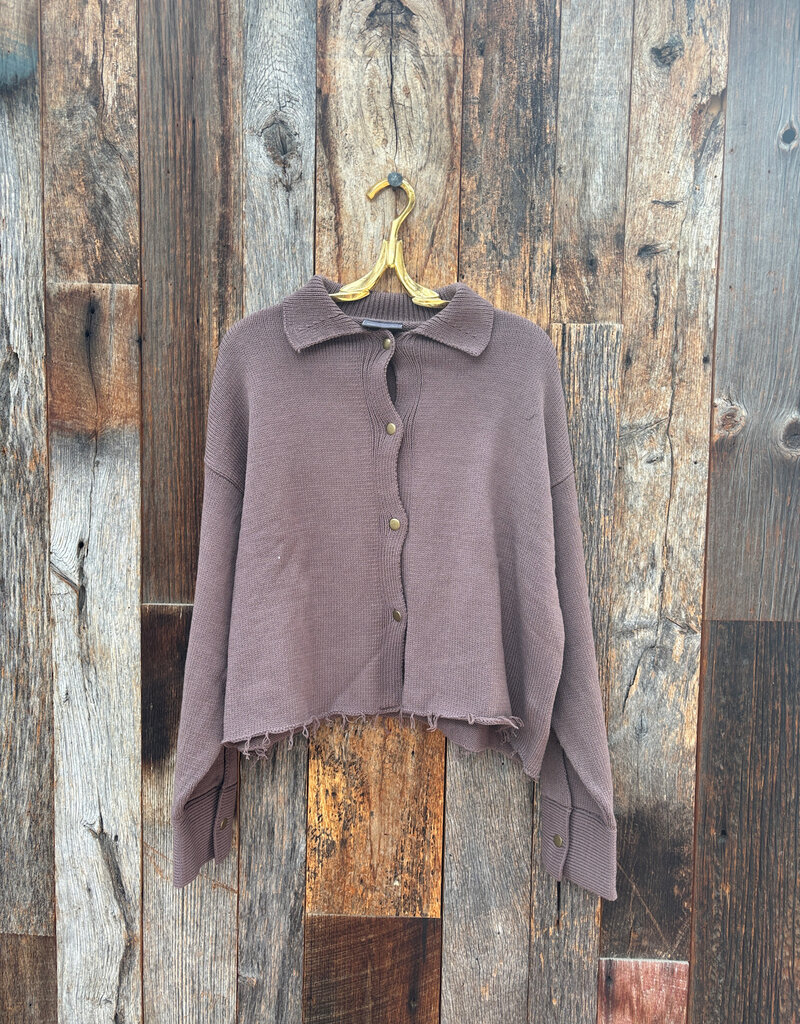 Wooden Ships Wooden Ships Avery Knit Jacket Cotton Dark Dusk