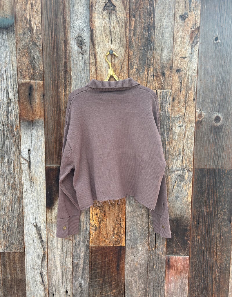 Wooden Ships Wooden Ships Avery Knit Jacket Cotton Dark Dusk