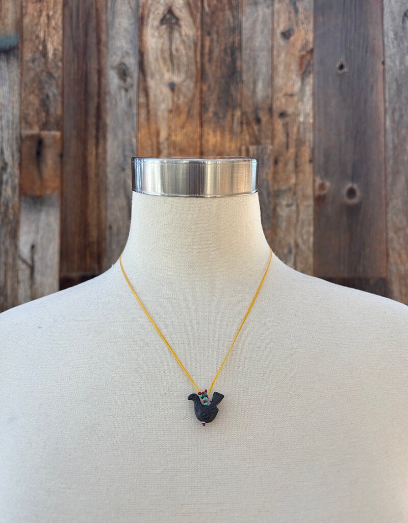 River Song Jewelry River Song Carved Stone Blackbird Necklace