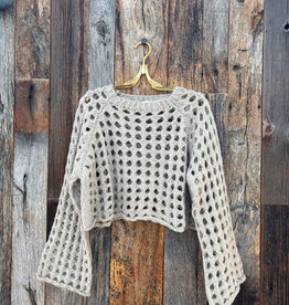 Milio Milano Milio Milano Cropped Open Knit Fuzzy Sweater Beige