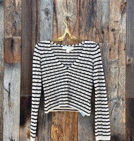 Saltwater Luxe Saltwater Luxe Cardinal Sweater Black White