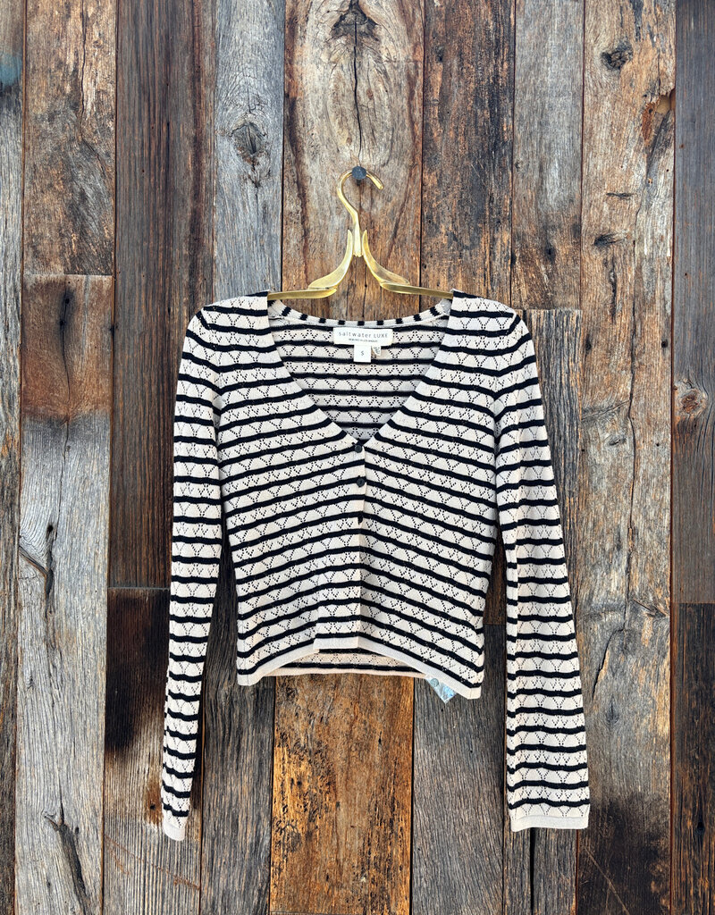 Saltwater Luxe Saltwater Luxe Cardinal Sweater Black White