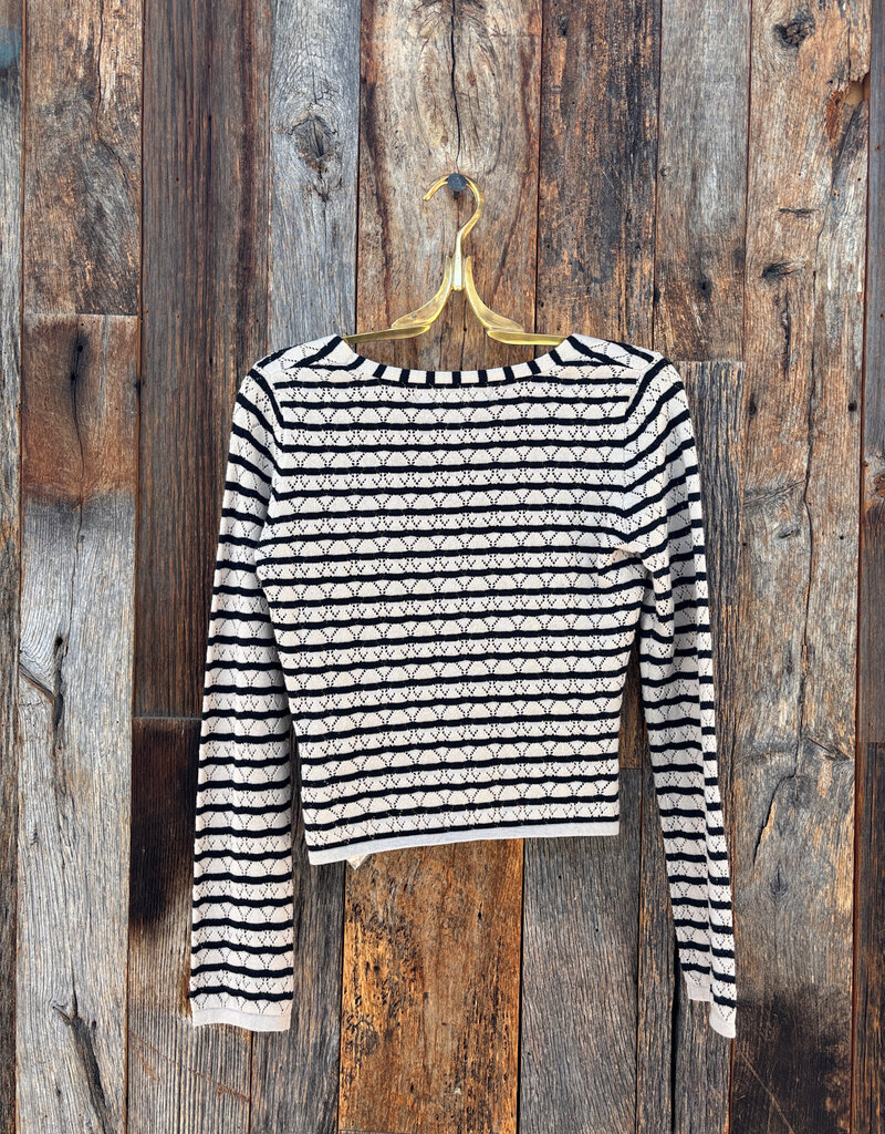 Saltwater Luxe Saltwater Luxe Cardinal Sweater Black White