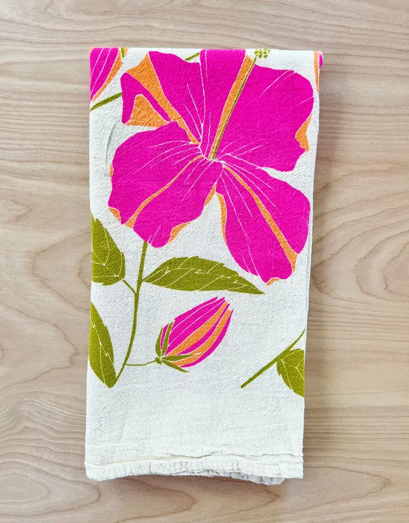 Noon Designs Hibiscus Tea Towel