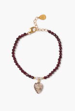 Chan Luu Chan Luu Fern Charm Bracelet Garnet
