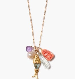 Chan Luu Chan Luu Buddha Charm Necklace Multi