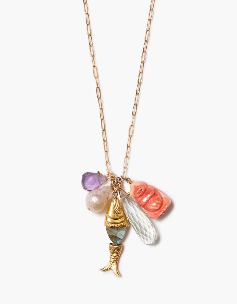 Chan Luu Chan Luu Buddha Charm Necklace Multi