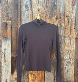 Perfect White Tee Luxe Rib Turtle Neck Cocoa Powder