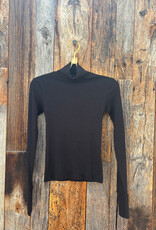 Perfect White Tee Luxe Rib Turtle Neck Black