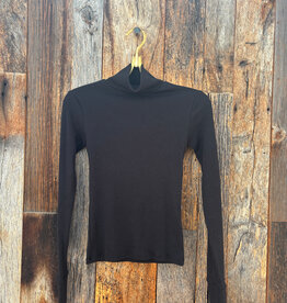 Perfect White Tee Luxe Rib Turtle Neck Black