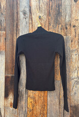 Perfect White Tee Luxe Rib Turtle Neck Black