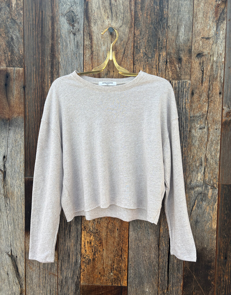 Perfect White Tee Linen Spandex L/S Shirt Oatmeal