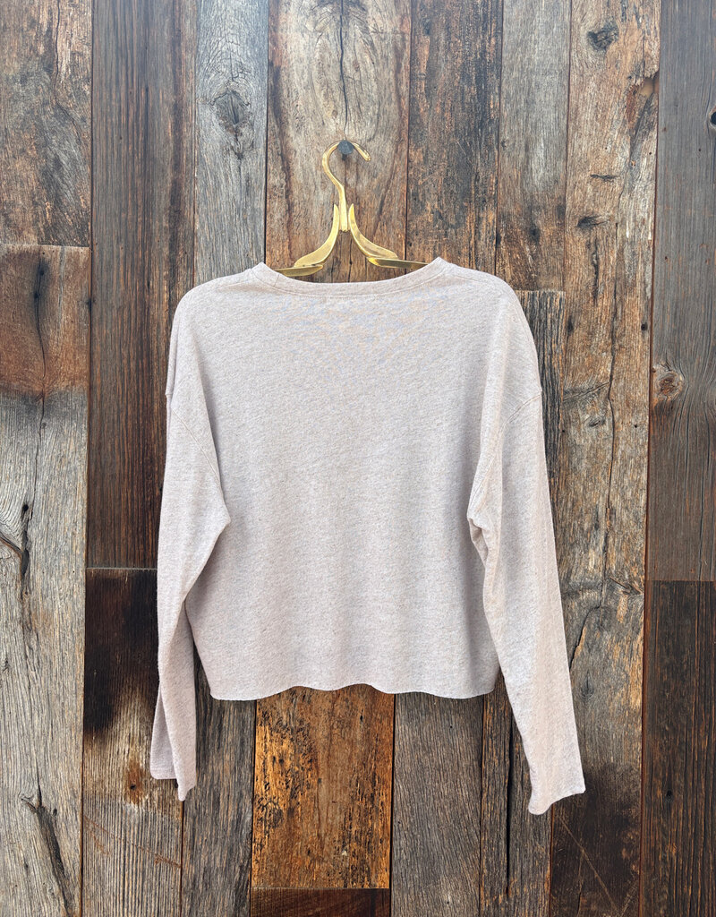 Perfect White Tee Linen Spandex L/S Shirt Oatmeal