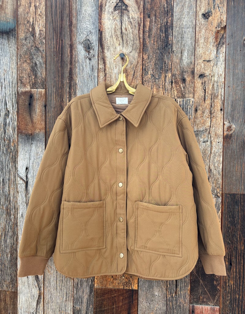 Z Supply Z Supply Long Distance Quilted Jacket Totasted Seasame