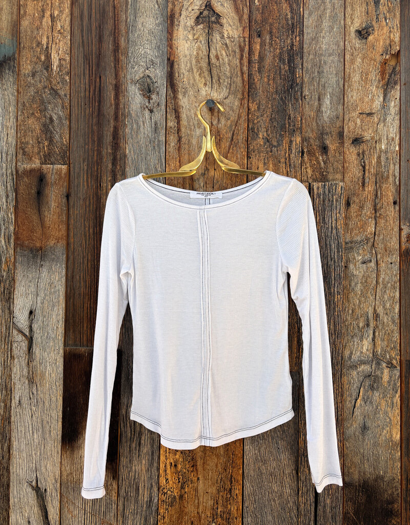 Project Social T Project Social T Yoko Boatneck Rib L/S White