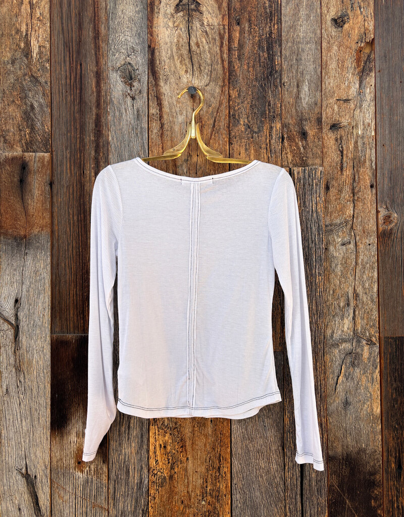 Project Social T Project Social T Yoko Boatneck Rib L/S White