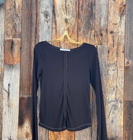 Project Social T Project Social T Yoko Boatneck Rib L/S Black