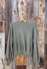 Project Social T Project Social T Time to Chill Mock Neck Sweatshirt Dusty Olive