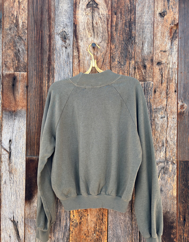 Project Social T Project Social T Time to Chill Mock Neck Sweatshirt Dusty Olive
