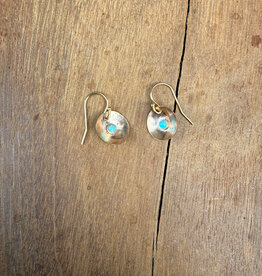 Christy Lea Payne CLP Concave Sm Earrings w Stones GF Turquoise