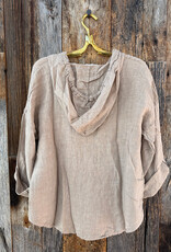 Milio Milano Milio Milano Fringe Hem Button Down Beige