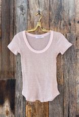 Project Social T Project Social T Julie Scoop Neck Sweater Rib Tee Cameo Rose